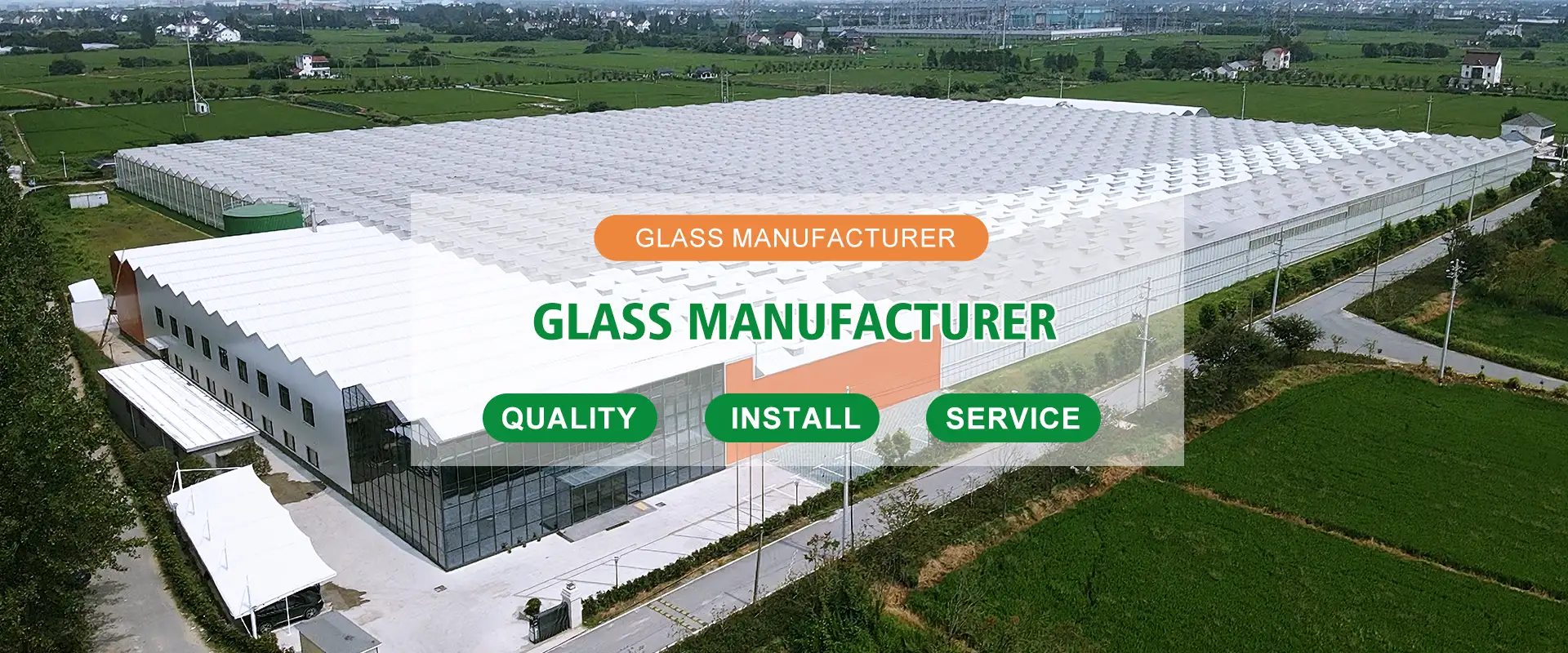 Fabrica de seră din sticlă multispan